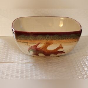Decorative Ceramic Bowl with Autumn Leaf Design